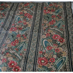 Croscill Rimini Paisley Floral Curtains Green Pair Set Vtg USA 40x84